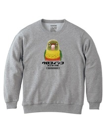 Moftique(モフティック) トレーナー スウェット 裏毛 ウロコインコ パイナップル 鳥 ペット アニマル プリント トップス メンズ ユニセックス