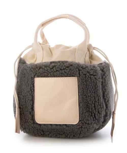 EARTH MADE（アースメイド）の「BOA COLORFUL巾着 TOTE（トートバッグ・レディース・グレー/ネイビー/グリーン/アイボリー/オレンジ/ブラック・FREE）」の7枚目の写真