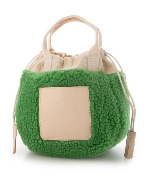 EARTH MADE（アースメイド）の「BOA COLORFUL巾着 TOTE（トートバッグ・レディース・グレー/ネイビー/グリーン/アイボリー/オレンジ/ブラック・FREE）」の8枚目の写真