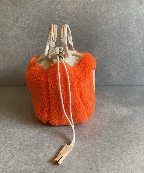 EARTH MADE（アースメイド）の「BOA COLORFUL巾着 TOTE（トートバッグ・レディース・グレー/ネイビー/グリーン/アイボリー/オレンジ/ブラック・FREE）」の10枚目の写真