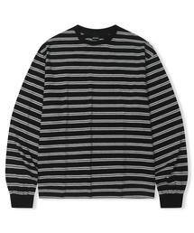 ダブルストライプ ロングスリーブ Tシャツ ブラック