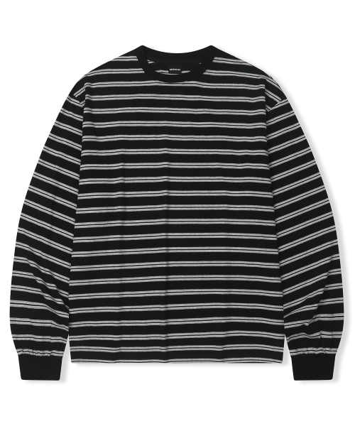 MOOVN(ムブン)の「ダブルストライプ ロングスリーブ Tシャツ ブラック(Tシャツ/カットソー・レディース・その他・SMALL/MEDIUM/LARGE)」の1枚目の写真