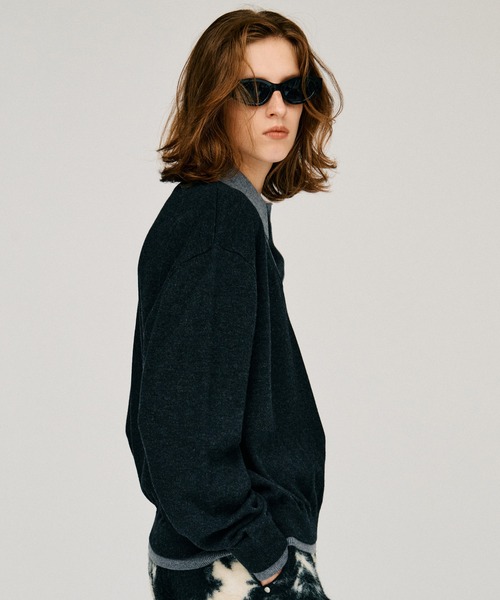 PRANK PROJECT(プランクプロジェクト)の「【2026Winter Pre-Order】レイヤードポロニットトップ / Layered Polo Knit Top(ニット/セーター・レディース・グリーン/ブラウン/グレー/チャコールグレー・FREE)」の12枚目の写真