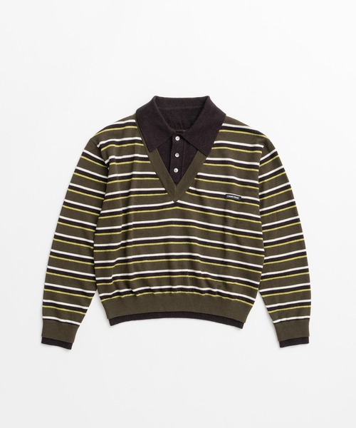 PRANK PROJECT(プランクプロジェクト)の「【2026Winter Pre-Order】レイヤードポロニットトップ / Layered Polo Knit Top(ニット/セーター・レディース・グリーン/ブラウン/グレー/チャコールグレー・FREE)」の14枚目の写真