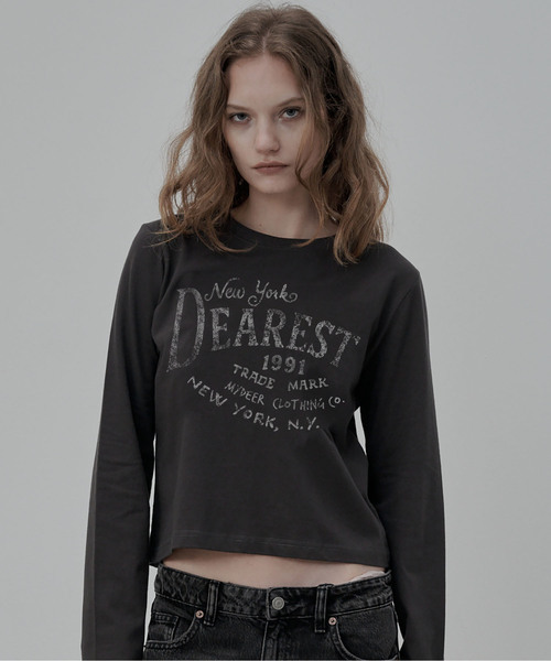 DEARMYDEER(ディアマイディア)の「ニューヨーク アーカイブ ロングスリーブ Tシャツ(チャコール)(Tシャツ/カットソー・レディース・チャコール・FREE)」の1枚目の写真