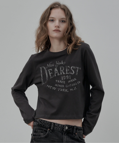 DEARMYDEER(ディアマイディア)の「ニューヨーク アーカイブ ロングスリーブ Tシャツ(チャコール)(Tシャツ/カットソー・レディース・チャコール・FREE)」の2枚目の写真