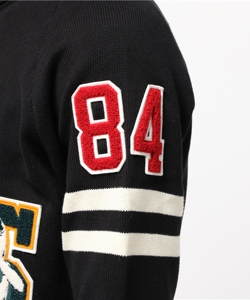 HYSTERIC GLAMOUR(ヒステリックグラマー)の「WOMAN ATHLETICS TYPE-Sワッペン CD(カーディガン/ボレロ・メンズ・ホワイト/ネイビー/ブラック・SMALL/MEDIUM/LARGE)」の5枚目の写真