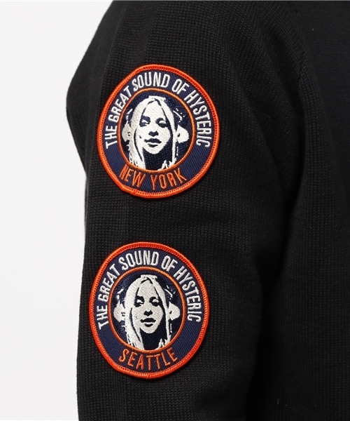 HYSTERIC GLAMOUR(ヒステリックグラマー)の「WOMAN ATHLETICS TYPE-Sワッペン CD(カーディガン/ボレロ・メンズ・ホワイト/ネイビー/ブラック・SMALL/MEDIUM/LARGE)」の6枚目の写真