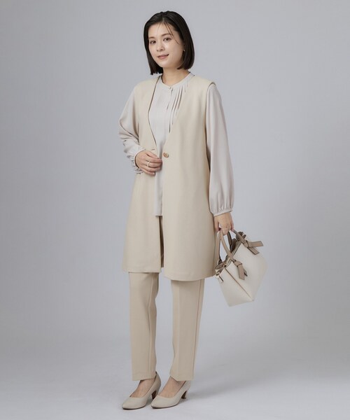 SHOO・LA・RUE(シューラルー)の「【セレモニー/通勤/S-3L】カットジョーゼットテーパードパンツ(その他パンツ・レディース・ネイビー/ナチュラル/ブラック・01/02/03/04/05)」の13枚目の写真