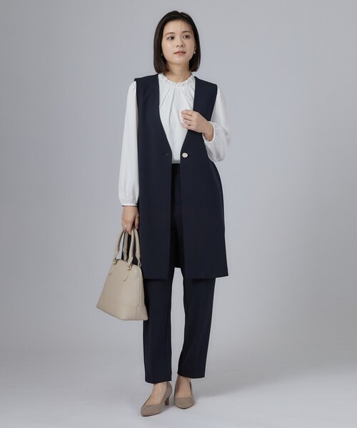 SHOO・LA・RUE(シューラルー)の「【セレモニー/通勤/S-3L】カットジョーゼットテーパードパンツ(その他パンツ・レディース・ネイビー/ナチュラル/ブラック・01/02/03/04/05)」の20枚目の写真