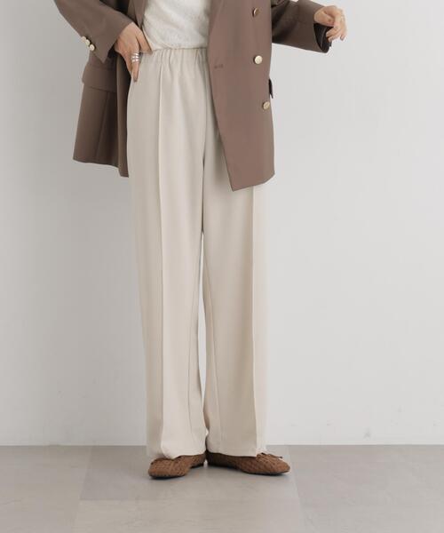 ストレッチカットジョーゼットイージーワイドパンツ(セットアップ可