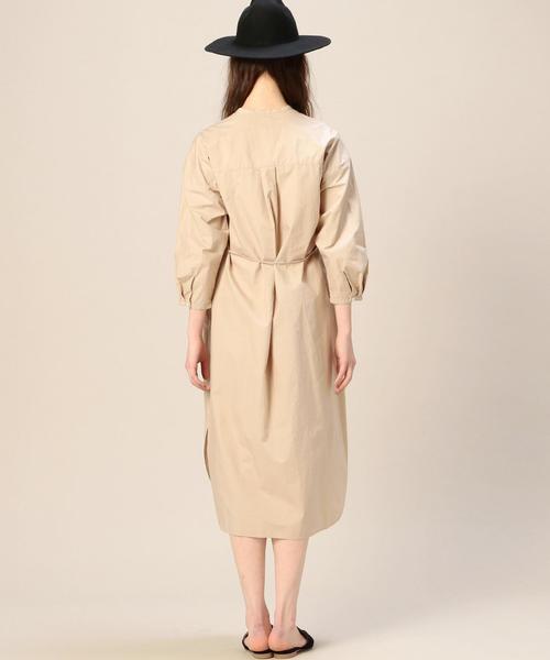 BEAUTY&YOUTH UNITED ARROWS(ビューティーアンドユースユナイテッドアローズ)の「BY タイプライターバンドカラーシャツ8分袖ワンピース◆(ワンピース・レディース・ブラック/ベージュ・FREE)」の5枚目の写真
