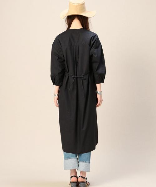BEAUTY&YOUTH UNITED ARROWS(ビューティーアンドユースユナイテッドアローズ)の「BY タイプライターバンドカラーシャツ8分袖ワンピース◆(ワンピース・レディース・ブラック/ベージュ・FREE)」の7枚目の写真