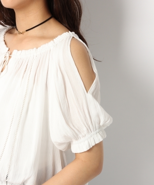 Heather(ヘザー)の「カタアキヨウリュウブラウス 722682(シャツ/ブラウス・レディース・オフホワイト/ブルー系その他/ピンク系その他・FREE)」の12枚目の写真