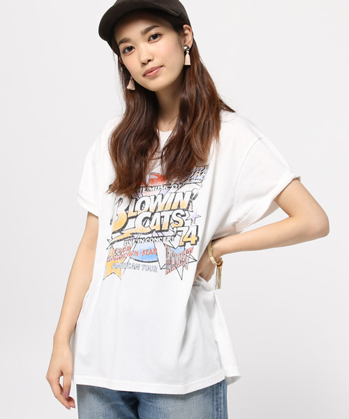 MOUSSY（マウジー）の「BLOWIN TSJ（Tシャツ/カットソー・レディース・ブラック/ホワイト・FREE）」の6枚目の写真