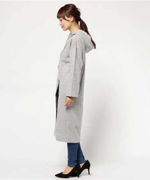 MOUSSY（マウジー）の「SLIT LONG HOODIE J（ワンピース・レディース・グリーン/トップグレー/ブラック・FREE）」の5枚目の写真