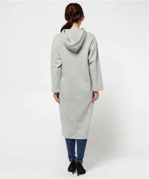 MOUSSY（マウジー）の「SLIT LONG HOODIE J（ワンピース・レディース・グリーン/トップグレー/ブラック・FREE）」の6枚目の写真