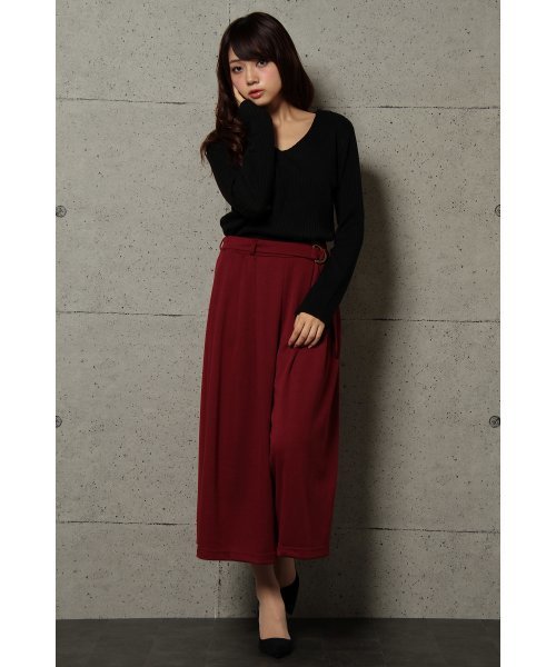 VENCEEXCHANGE（ヴァンスエクスチェンジ）の「共ベルトプリーツガウチョパンツ             （その他パンツ・レディース・ブラック/ワインレッド/チャコールグレー/ダークグリーン・MEDIUM）」の4枚目の写真