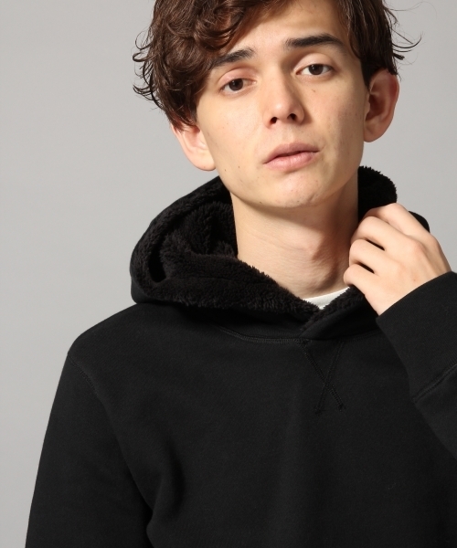 HARE（ハレ）の「ウラケボアパーカー(HARE)（パーカー・メンズ・ブラック/ライトブラウン/グレー・MEDIUM/LARGE/SMALL）」の5枚目の写真