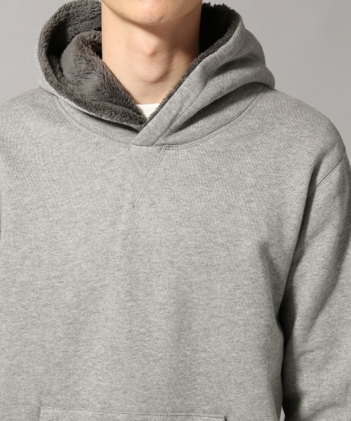 HARE（ハレ）の「ウラケボアパーカー(HARE)（パーカー・メンズ・ブラック/ライトブラウン/グレー・MEDIUM/LARGE/SMALL）」の15枚目の写真