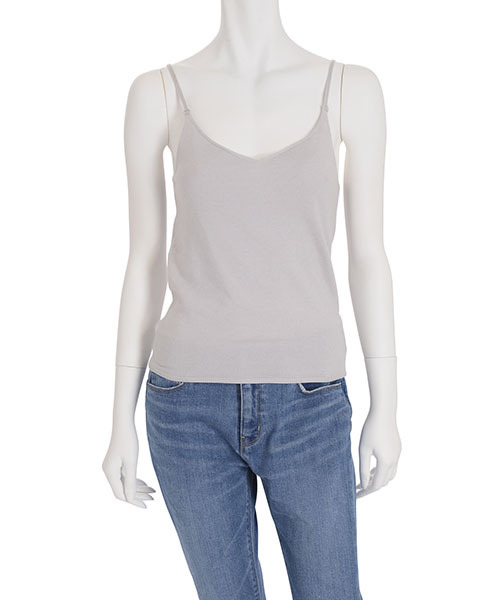 MERCURYDUO（マーキュリーデュオ）の「スクエア無地ニットキャミ（ニット/セーター・レディース・イエロー/オフホワイト/ライトグレー/ブラック・FREE）」の4枚目の写真