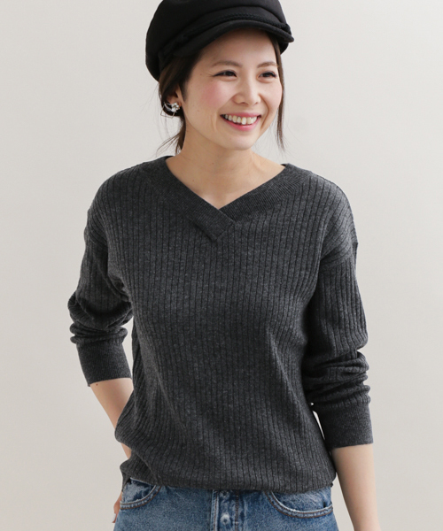 URBAN RESEARCH Sonny Label（アーバンリサーチサニーレーベル）の「Sonny Label ｳｫｯｼｬﾌﾞﾙVﾈｯｸﾆｯﾄﾌﾟﾙｵｰﾊﾞｰ（ニット/セーター・レディース・ピンク/オフホワイト/チャコールグレー・FREE）」の2枚目の写真