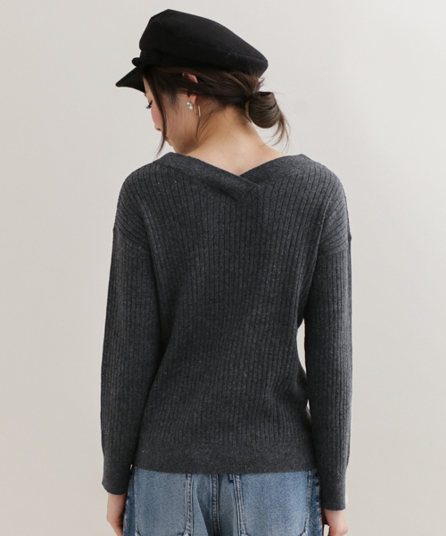 URBAN RESEARCH Sonny Label（アーバンリサーチサニーレーベル）の「Sonny Label ｳｫｯｼｬﾌﾞﾙVﾈｯｸﾆｯﾄﾌﾟﾙｵｰﾊﾞｰ（ニット/セーター・レディース・ピンク/オフホワイト/チャコールグレー・FREE）」の7枚目の写真