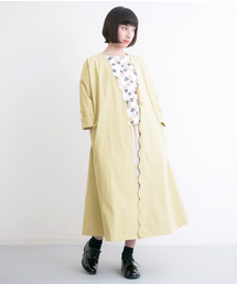 MERLOT | スカラップV開きノーカラーコート5786(ノーカラージャケット)