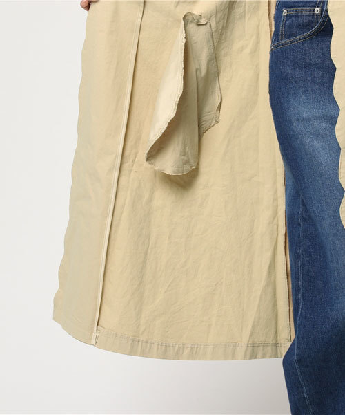 MERLOT（メルロー）の「スカラップV開きノーカラーコート5786（ノーカラージャケット・レディース・ベージュ/カーキ/ライトブルー・FREE）」の14枚目の写真