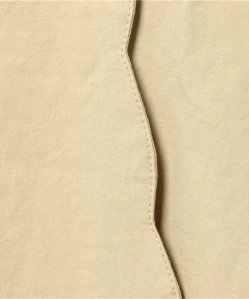 MERLOT（メルロー）の「スカラップV開きノーカラーコート5786（ノーカラージャケット・レディース・ベージュ/カーキ/ライトブルー・FREE）」の15枚目の写真