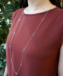 【ATNY】シルバー925　ロングネックレス　サークル