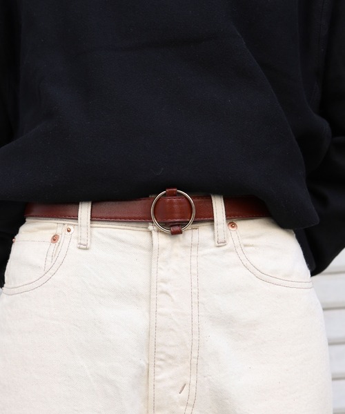 ROOPTOKYO（ループトウキョウ）の「リングバックル PU レザーベルト（ベルト・レディース・ブラウン/ダークブラウン/キャメル/ブラック・FREE）」の3枚目の写真