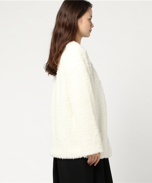 rps（アールピーエス）の「プードルファーノーカラーカーデ（カーディガン/ボレロ・レディース・ブラウン/ピンクベージュ/グレイッシュベージュ/アイボリー・M）」の15枚目の写真