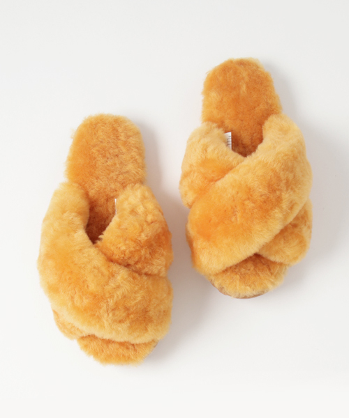 EMU Australia（エミューオーストラリア）の「【emu】MAYBERRY ファー サンダル（サンダル・レディース・ピンク/マスタード/ブルー系その他/レッド系その他/オリーブ/ピンク系その他/ベージュ/ブラック/チャコールグレー/ネイビー/ターコイズブルー/グレー/ブラウン系その他・23cm/24cm/25cm/8/7/6/5/26cm/22cm/9）」の10枚目の写真