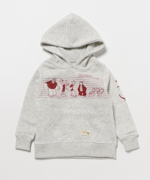 POPEYE（ポパイ）の「POPEYE×JUNKSOUL / ポパイ×ジャンクソウル　プリントプルパーカー (M4)（パーカー・キッズ・ブラック/オートミール・90/100/110/120/130/140/150）」の2枚目の写真