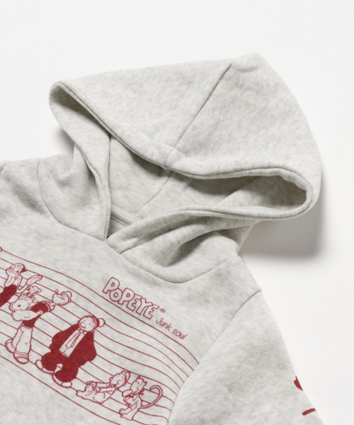 POPEYE（ポパイ）の「POPEYE×JUNKSOUL / ポパイ×ジャンクソウル　プリントプルパーカー (M4)（パーカー・キッズ・ブラック/オートミール・90/100/110/120/130/140/150）」の4枚目の写真