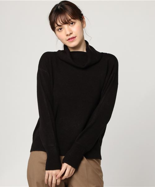 one after another NICE CLAUP（ワンアフターアナザーナイスクラップ）の「オフタートルカシミアニット（ニット/セーター・レディース・ブラック/アイボリー/ラベンダー/ベージュ・FREE）」の16枚目の写真