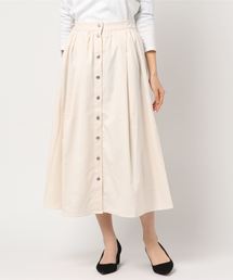 LOWRYS FARM | タックマエボタンミディスカート　783124 (スカート)