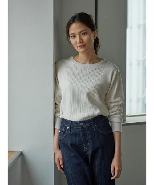 AMERICAN HOLIC(アメリカンホリック)の「・8col.Uネックリブニットプルオーバー(ニット/セーター・レディース・その他24/ネイビー/ピンク/ミント/その他26/イエロー/オフホワイト/ブラック・M/L)」の13枚目の写真