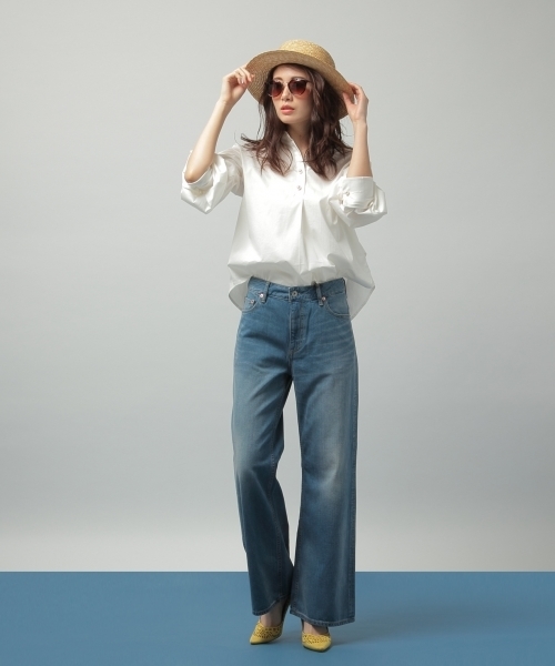 Andemiu（アンデミュウ）の「パールボタンスキッパー787751（シャツ/ブラウス・レディース・オフホワイト/ブルー/ピンク・FREE）」の4枚目の写真