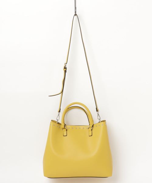 RIVE DROITE（リヴドロワ）の「【A4サイズ収納可】丸メタルトートバッグ（ハンドバッグ・レディース・ネイビー/イエロー・FREE）」の7枚目の写真
