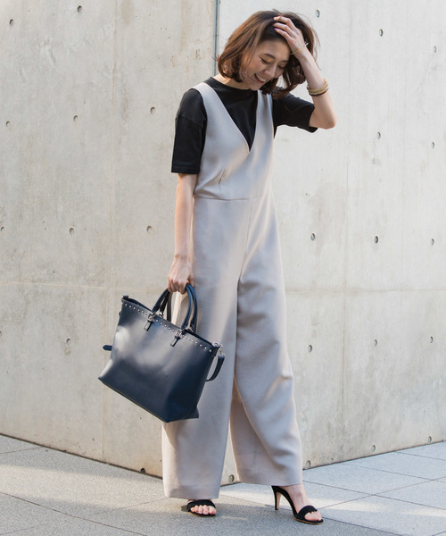 RIVE DROITE（リヴドロワ）の「【A4サイズ収納可】丸メタルトートバッグ（ハンドバッグ・レディース・ネイビー/イエロー・FREE）」の9枚目の写真