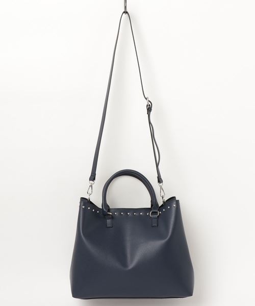 RIVE DROITE（リヴドロワ）の「【A4サイズ収納可】丸メタルトートバッグ（ハンドバッグ・レディース・ネイビー/イエロー・FREE）」の5枚目の写真