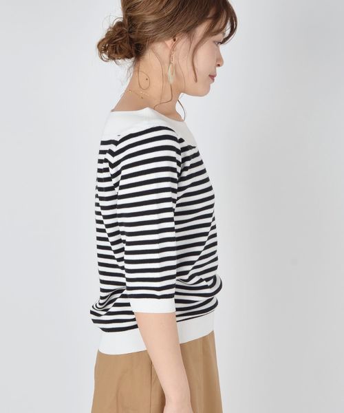 SHIPS(シップス)の「コットンボートネックプルオーバー◇(ニット/セーター・レディース・スカイブルー/ブラック/ベージュ/ピンク系その他・ONE SIZE)」の7枚目の写真