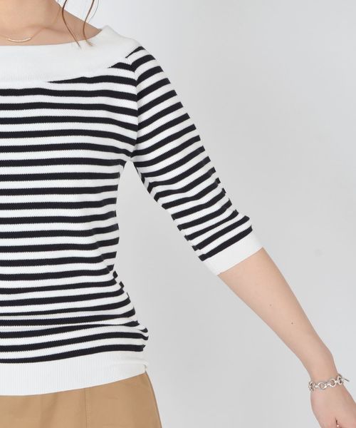 SHIPS(シップス)の「コットンボートネックプルオーバー◇(ニット/セーター・レディース・スカイブルー/ブラック/ベージュ/ピンク系その他・ONE SIZE)」の10枚目の写真