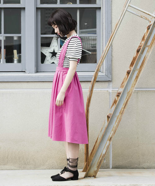 OLIVE des OLIVE（オリーブデオリーブ）の「サス付きイレヘムスカート（スカート・レディース・ブラック/カーキ/ピンク/キナリ・FREE）」の18枚目の写真