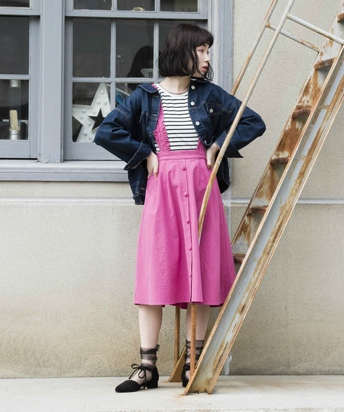 OLIVE des OLIVE（オリーブデオリーブ）の「サス付きイレヘムスカート（スカート・レディース・ブラック/カーキ/ピンク/キナリ・FREE）」の19枚目の写真