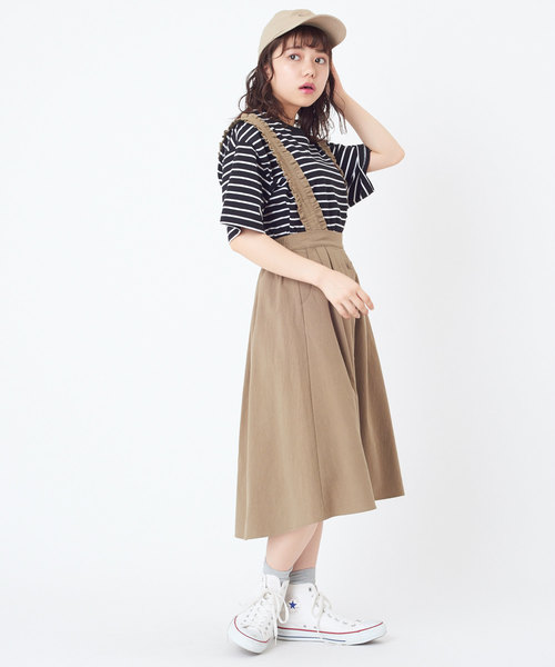 OLIVE des OLIVE（オリーブデオリーブ）の「サス付きイレヘムスカート（スカート・レディース・ブラック/カーキ/ピンク/キナリ・FREE）」の11枚目の写真