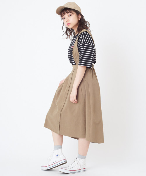 OLIVE des OLIVE（オリーブデオリーブ）の「サス付きイレヘムスカート（スカート・レディース・ブラック/カーキ/ピンク/キナリ・FREE）」の15枚目の写真