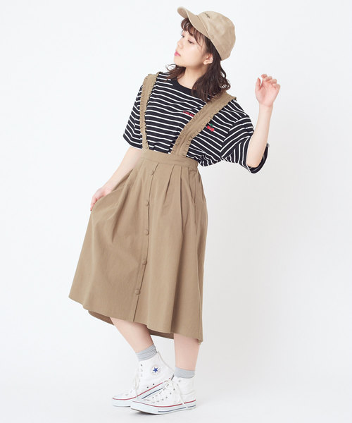 OLIVE des OLIVE（オリーブデオリーブ）の「サス付きイレヘムスカート（スカート・レディース・ブラック/カーキ/ピンク/キナリ・FREE）」の16枚目の写真